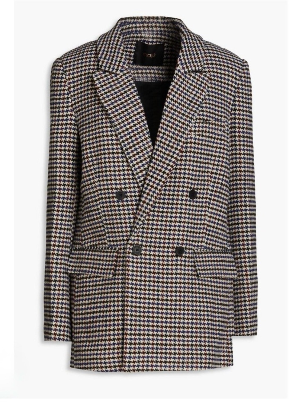 MAJE Votale Houndstooth Wool blend Jacket 34 - Picture 5 of 8